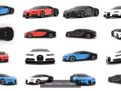 Bugatti Chiron 3D Model Pack
