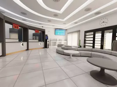 Post Office Interior V3 - Fully Equipped Commercial Environment Low-poly 3D model