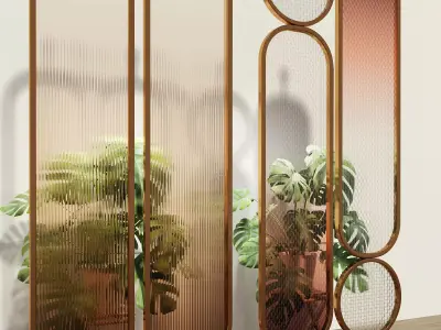 Glass Folding Screen 3D model