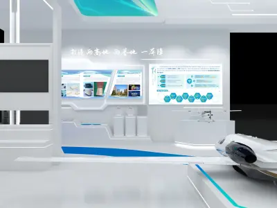 exhibition hall Low-poly 3D model