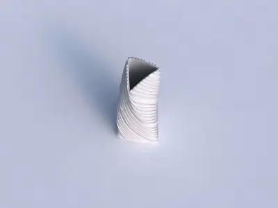 Vase twist curved tipping triangle with twisted extruded lines 3D print model