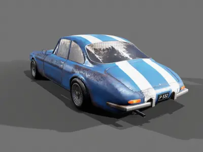 Old Ferrari  Game Asset 3D model