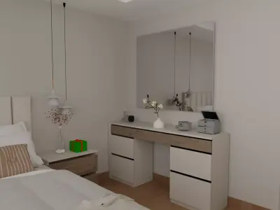 Modern Master Bedroom Scene 3D model 3D model 3D model