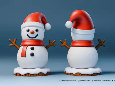 Snowman Miniature - Decorative - 3D Print 3D print model