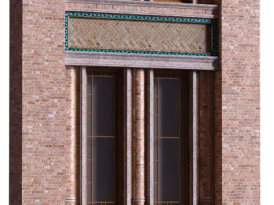 islamic exterior facade element set 817 Low-poly 3D model