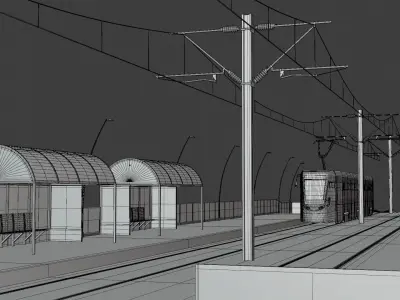 Stadler tram stop II 3D model