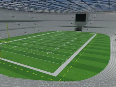 American Football Stadium - White Low-poly 3D model