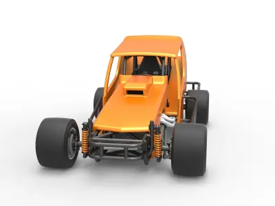 Vintage Asphalt Modified stock car V6 Scale 1 to 25 3D print model