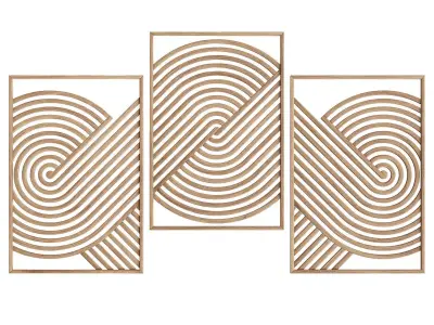 Wood Wall Decor Collection 03 3D model