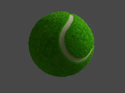 Realistic Procedural Tennis Ball Model Low-poly 3D model