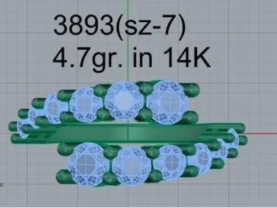 Round Diamond Spiral Ring 3893 3D print model
