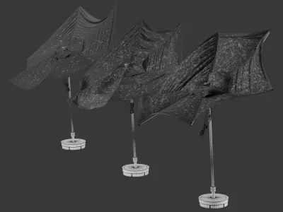 Umbrella outdoor by the wind IKEA Betso Lindoja pack2 3D model