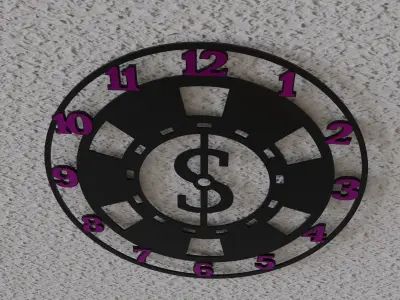poker chips wall clock 3D print model