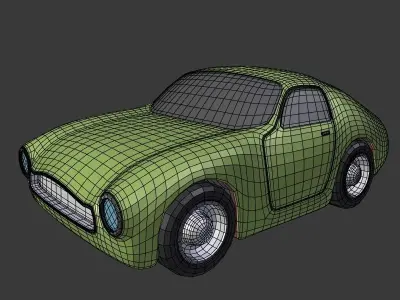 Cartoon Car Icon  Low-poly 3D model