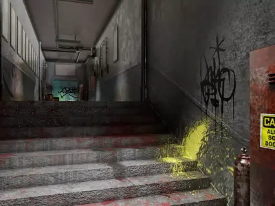 Old Corridor Level 0  Low-poly 3D model