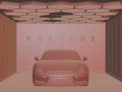 garage light scene 3D model