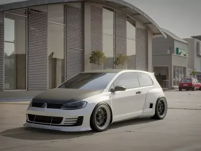VW Golf 2014 Rocket Bunny Kit 3D model