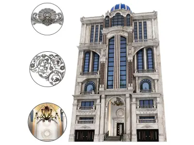 5 luxury building 3D model