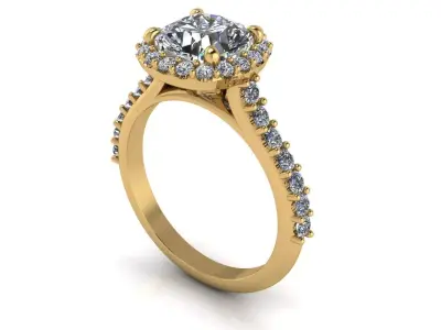 Women Diamond Fashion Ring R2 3D print model