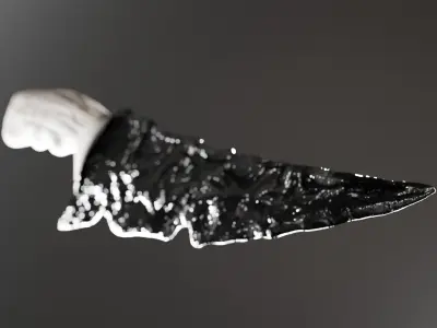 Realistic Obsidian Dagger 3D Model 3D model