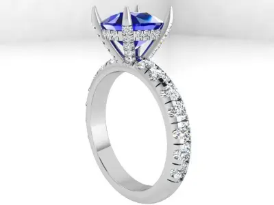 Cushion Cut Ring 3968 3D print model