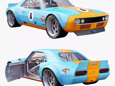 Chevrolet camaro gulf racing 1968 3D model