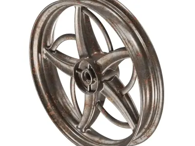 Rusty Cruiser Motorcycle Rim 3D model