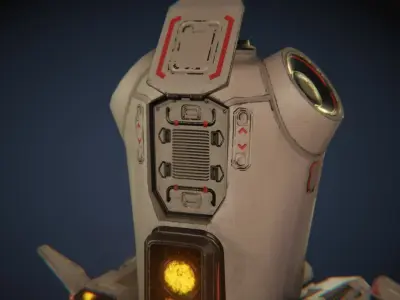 Bass Booster robot Sci FI  game-ready  Low-poly 3D model