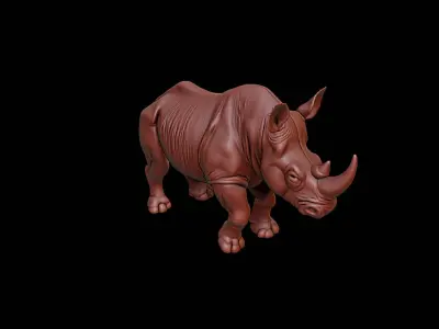 Rhinoceros Animal Sculpture 3D print model purchase