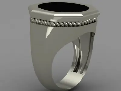 Rose Gold Men Diamond Ring 3D print model 3D print model buy