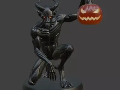 Halloween Black Demon 3D Model 3D print model