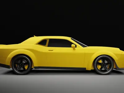 Dodge Challenger SRT Helli Yellow 3D Model 3D model