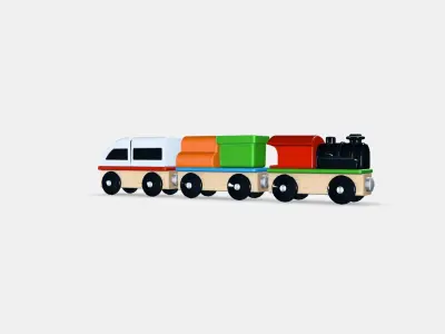 LILLABO 3piece train set Low-poly 3D model