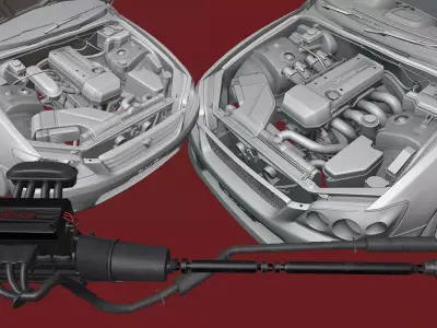 Toyota Altezza RS200 Lexus IS200 Lexus IS300 Low-poly 3D model