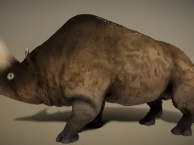 Elasmotherium  Low-poly 3D model