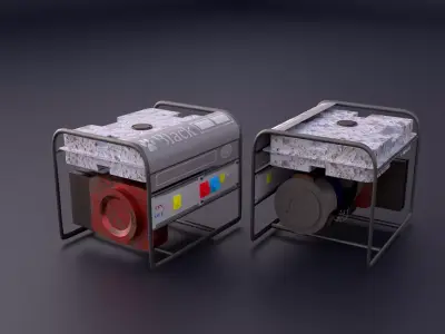 Electricity-Generator Game ready low-poly box with buttons Low-poly 3D model