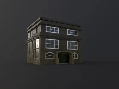 42 Painted Buildings - Unity and UE package Low-poly 3D model