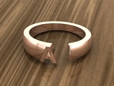 Alphabet Ring A 3D print model