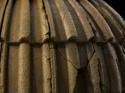 Roof Tile Materials 74- Damaged Concrete Roofing Seamless Pbr Texture