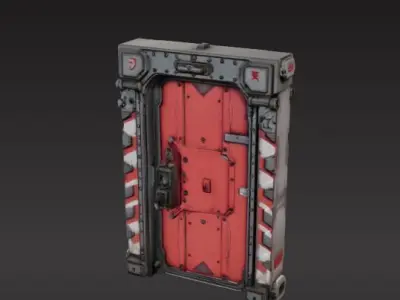  futuristic sci-fi door  3D print model