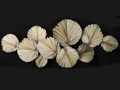 wall panel made of dry palm leaves 238 3D model