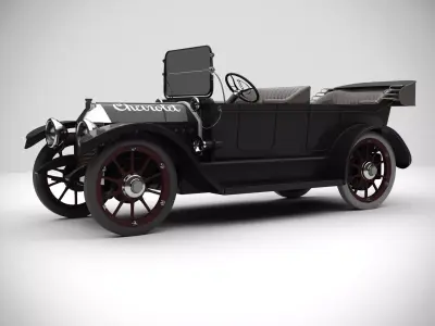 Vintage Antique Car-2 Low-poly 3D model