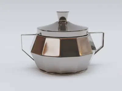  Sugar Bowl Art Deco Silver Plated 1930s Free 3D model