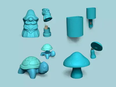 04 Outdoor Secret Key Hide STL - Garden Decor 3D Model Collection