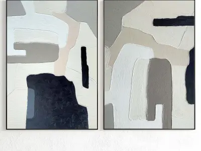 Plaster Two Photo Frame 301 Low-poly 3D model