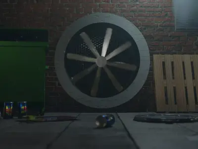 Industrial Fan on the Street Free 3D model