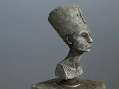 Nefertiti egyptian bust Low-poly 3D model