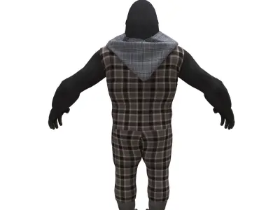gorila with clothing  3D model