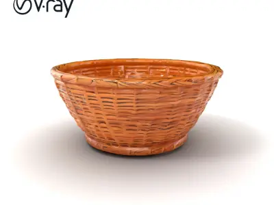Handwoven Wicker Basket Natural Hue model pack Low-poly 3D model