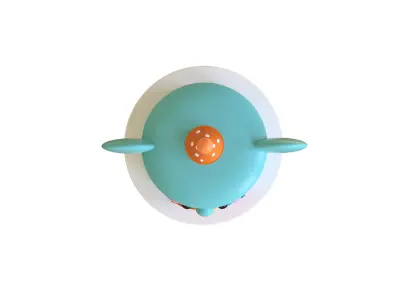 Low-Poly Birthday Cake 04  Low-poly 3D model